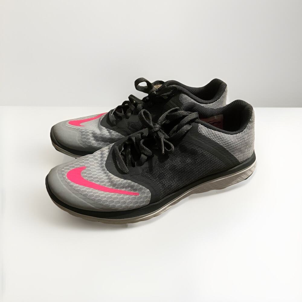 Nike Shoes Womens 6 Gray‎ Pink FS Lite Run 3 Running Sneakers Mesh